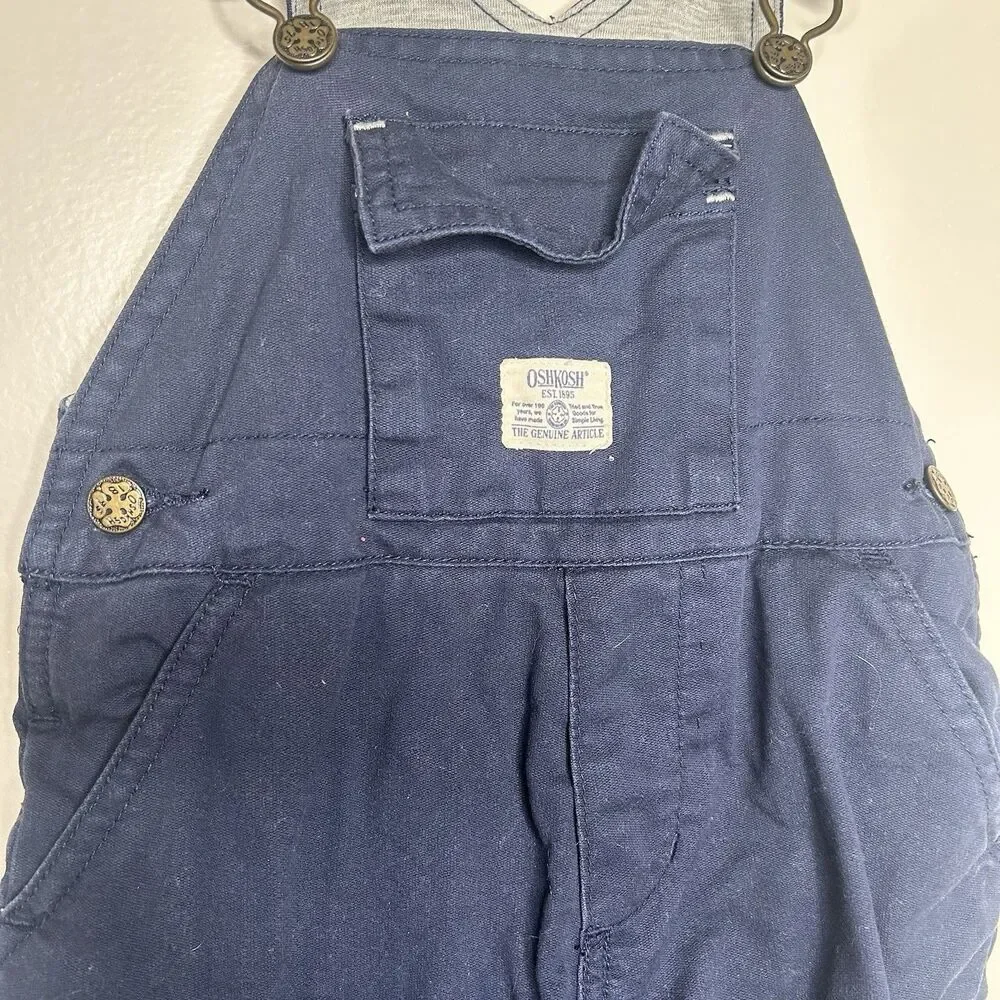 Vintage 90s Oshkosh ABC Navy Blue bib overalls 12 months
